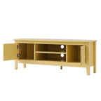 Oakham 120cm Corner TV Unit, Rattan Yellow