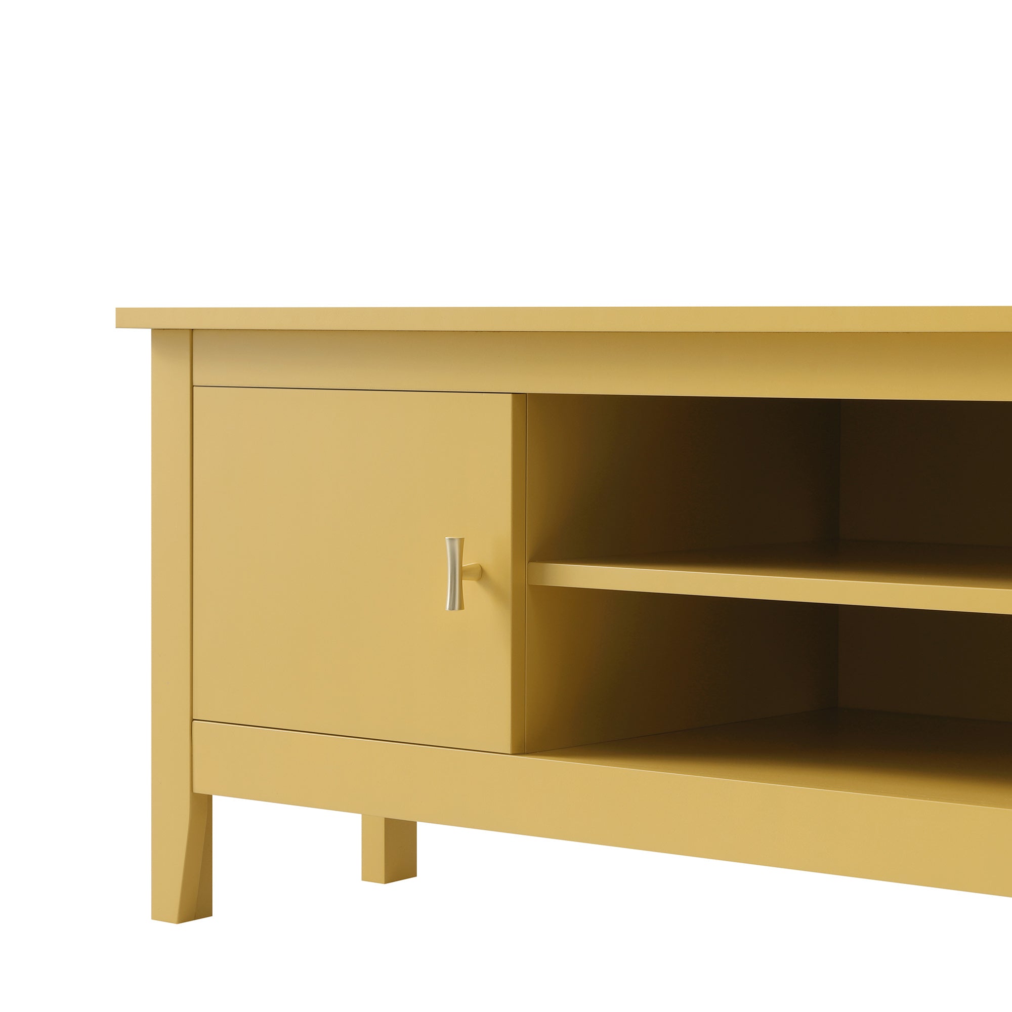 Oakham 120cm Corner TV Unit, Rattan Yellow