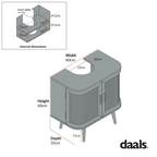 Izzy Curved Rattan Undersink Unit, White