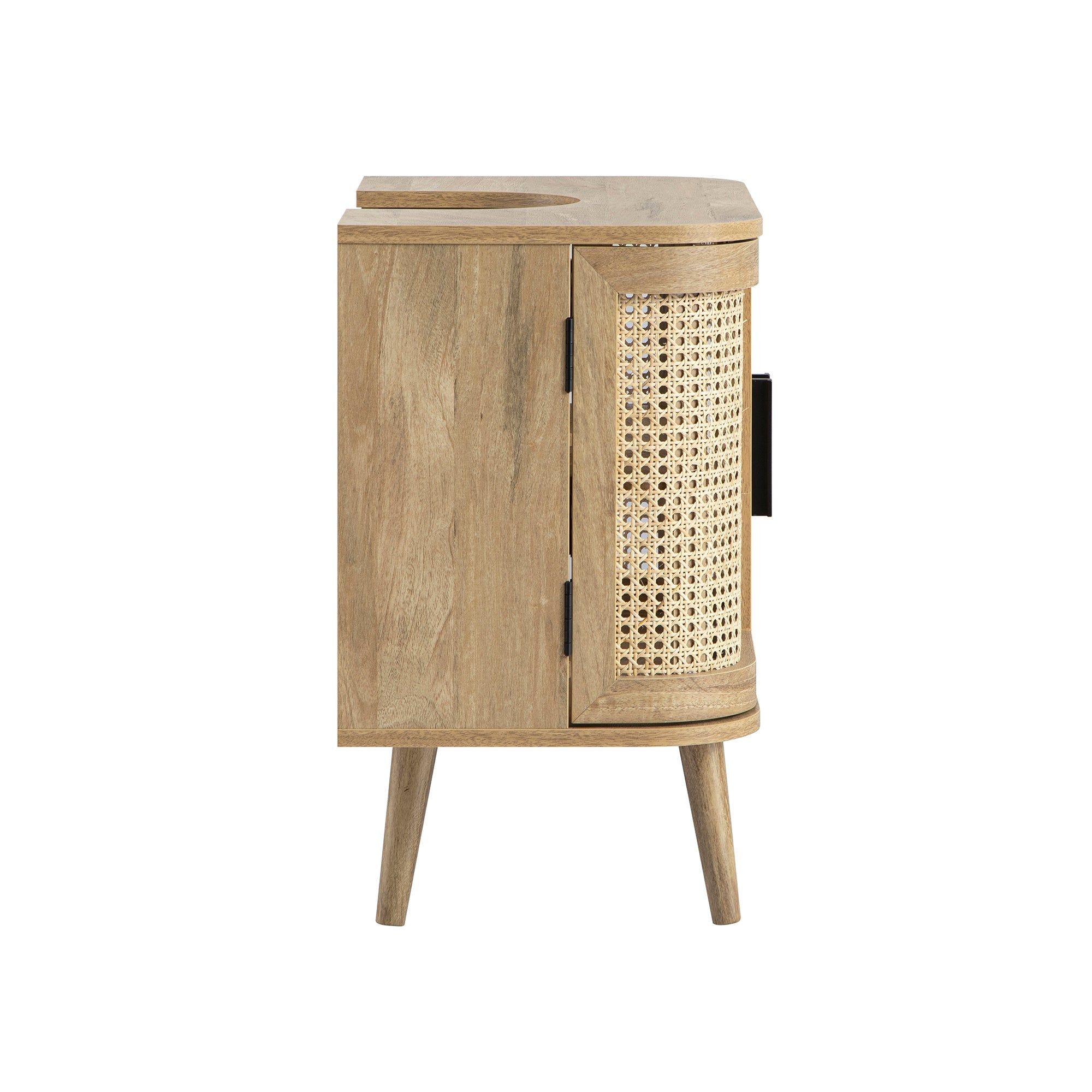 Izzy Curved Rattan Undersink Unit, Natural