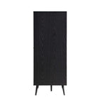 Frances Woven Rattan Compact Double Wardrobe, Black