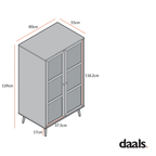 Frances Woven Rattan Compact Double Wardrobe, Black