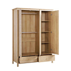 Frances Rattan Triple Wardrobe with 2 Drawers, Natural