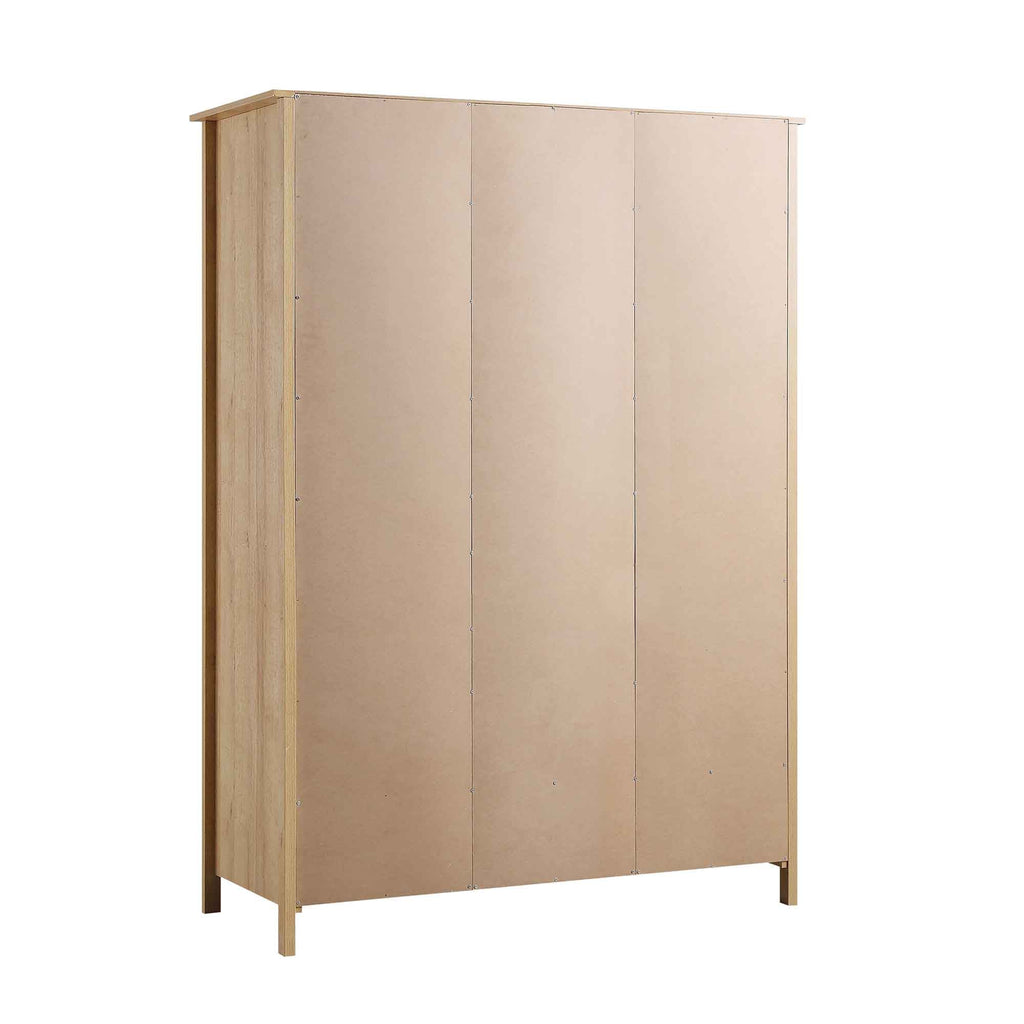 Frances Rattan Triple Wardrobe with 2 Drawers, Natural