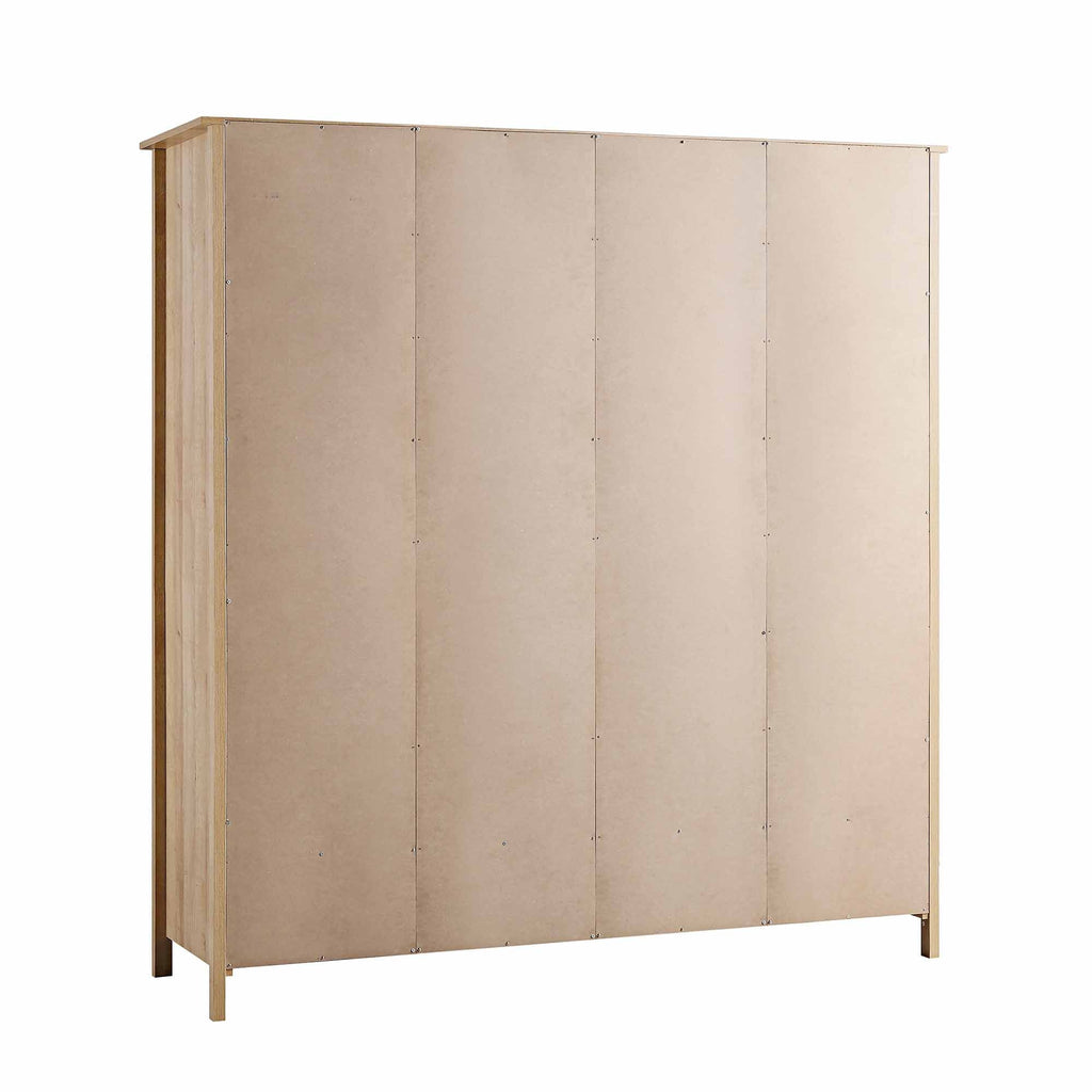 Frances Rattan 4-Door Wardrobe with 2 Drawers, Natural