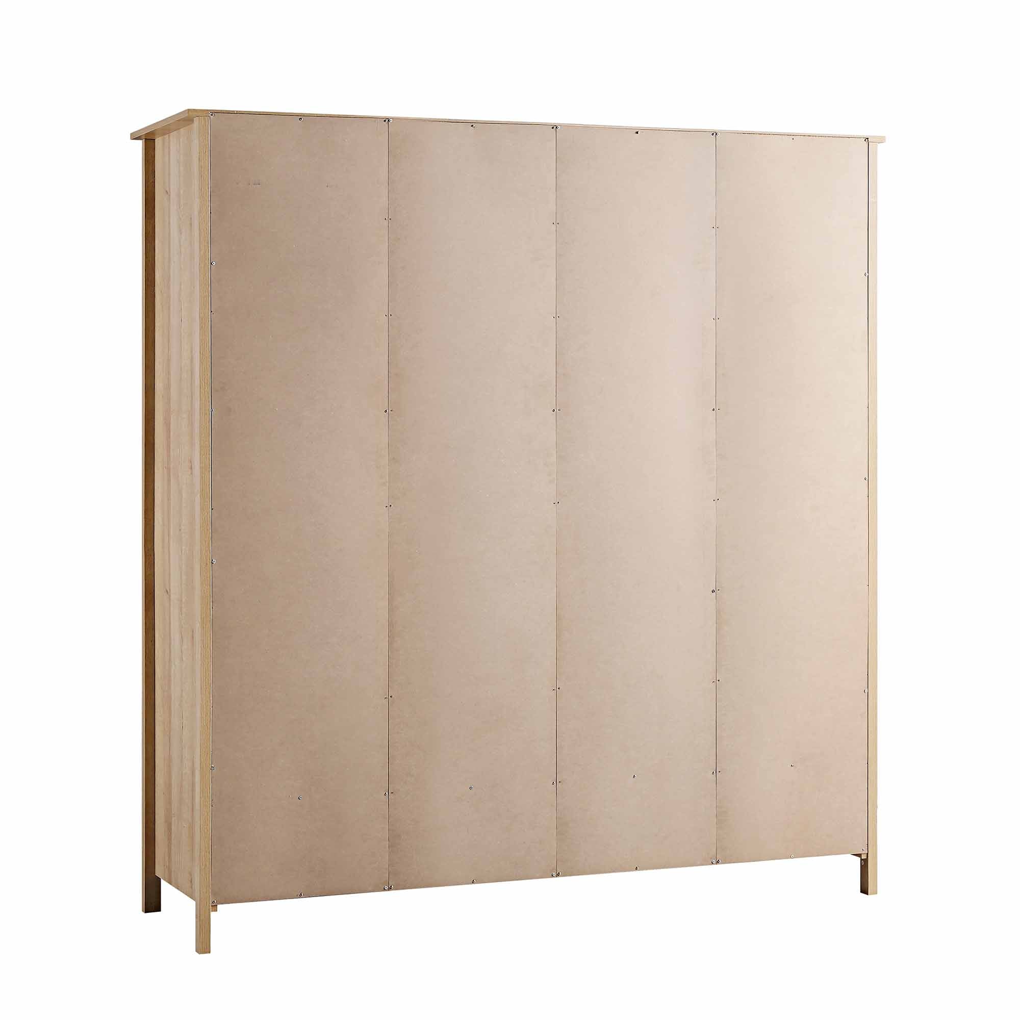 Frances Rattan 4-Door Wardrobe with 2 Drawers, Natural