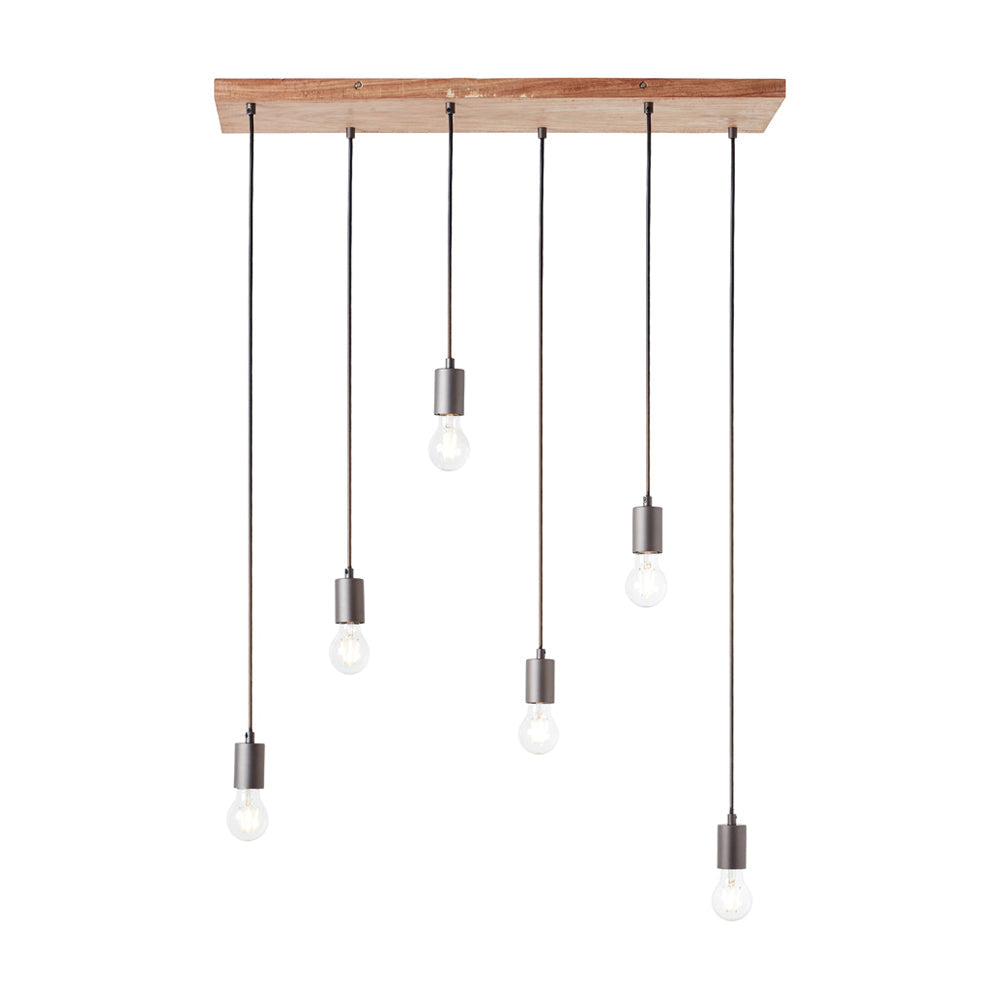 Stella 6 Pendant Light - Natural & Black