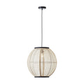 Zane Rounded Pendant Light - Natural & Black