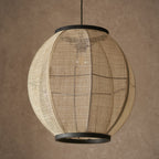 Zane Rounded Pendant Light - Natural & Black