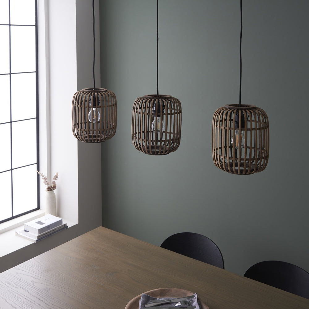 Martha 3 Light Pendant Light - Light Natural Bamboo