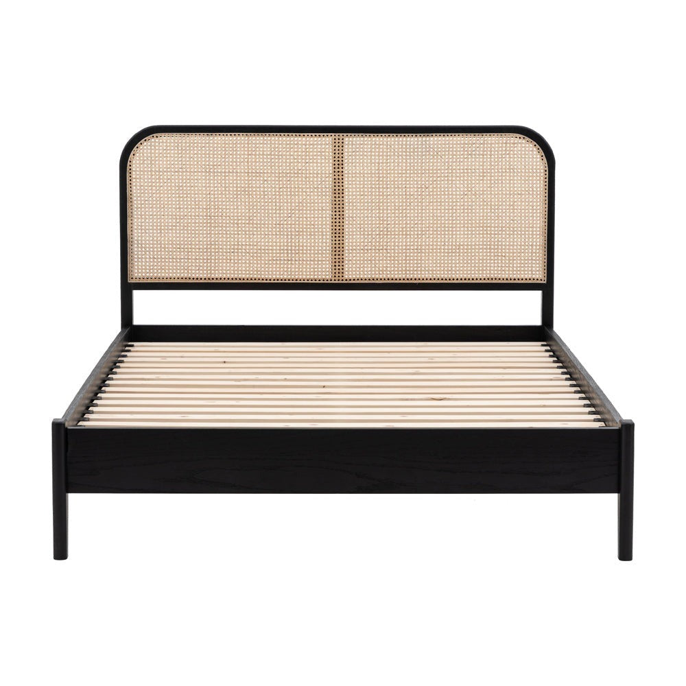 Sawyer King Size Bed - Black & Natural