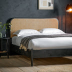 Sawyer King Size Bed - Black & Natural