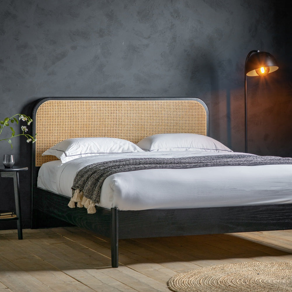 Sawyer King Size Bed - Black & Natural
