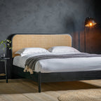 Sawyer King Size Bed - Black & Natural