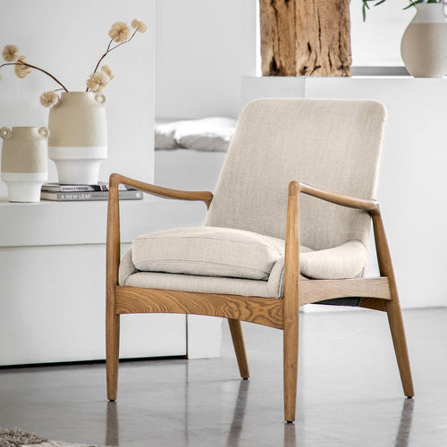 Carra Armchair in Natural Linen