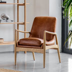 Carra Armchair in Brown Leather