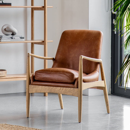 Carra Armchair in Brown Leather
