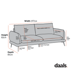 Obriel Oatmeal Fabric Sofa, 3-Seater