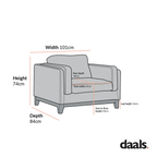 Dipley Oatmeal Fabric Sofa, 1-Seater