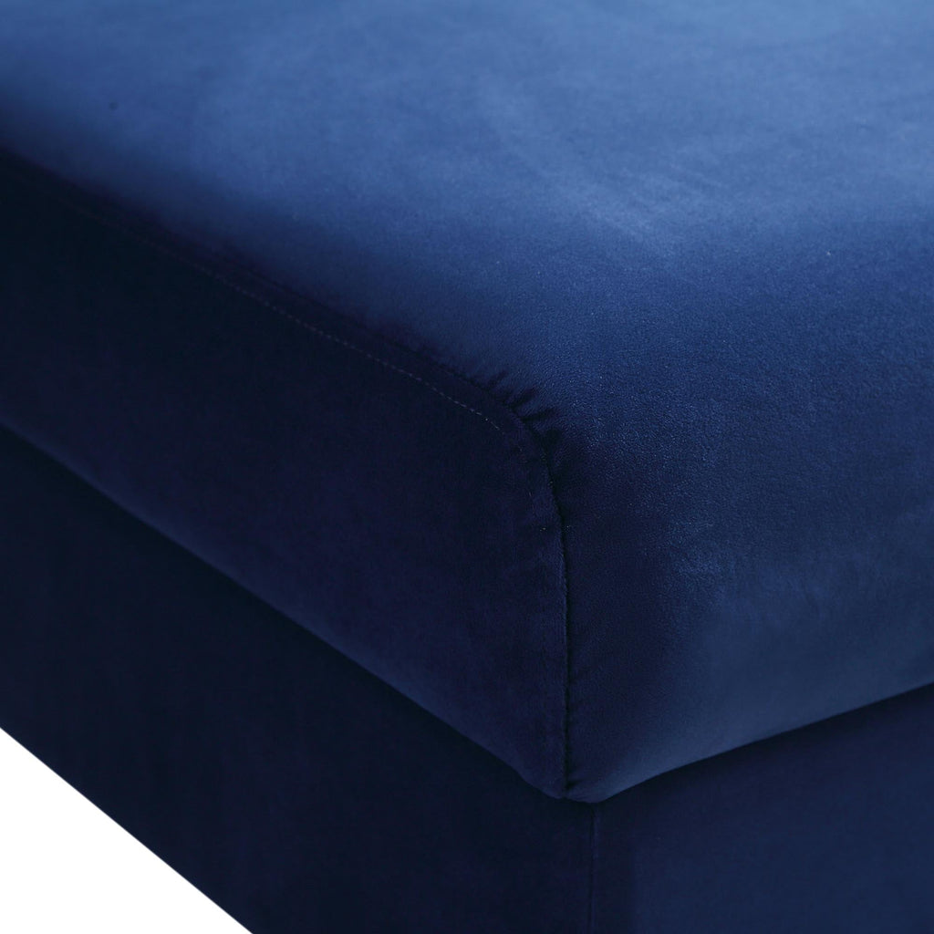 Timber Navy Blue Velvet Storage Ottoman