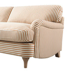 Daphnis Ochre Striped Linen Blend Sofa, 3-Seater