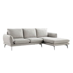 Obriel Grey Marl Fabric Sofa, Grande Chaise Sofa Right Hand Facing