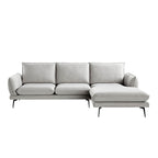 Obriel Grey Marl Fabric Sofa, Grande Chaise Sofa Right Hand Facing