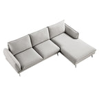 Obriel Grey Marl Fabric Sofa, Grande Chaise Sofa Right Hand Facing
