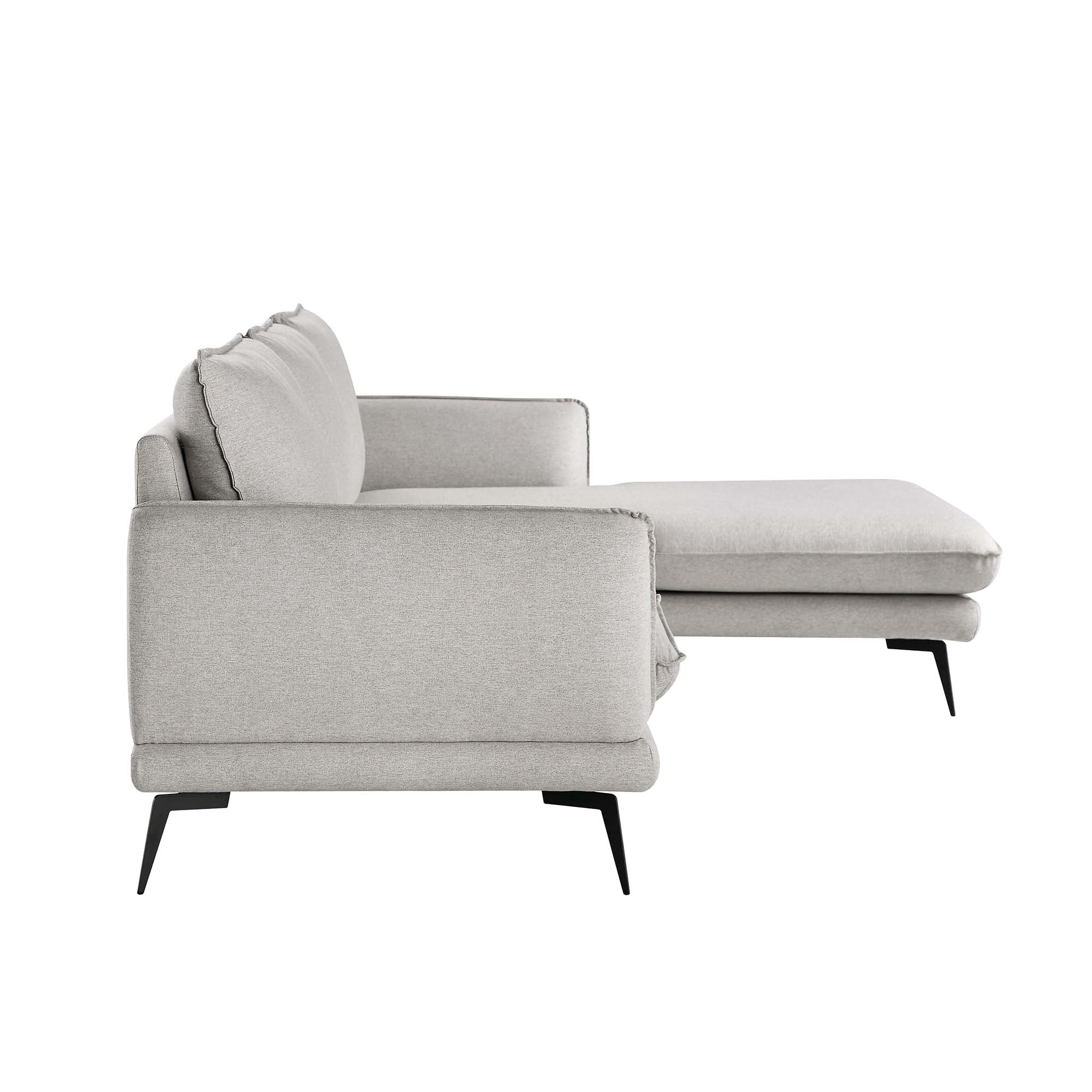 Obriel Grey Marl Fabric Sofa, Grande Chaise Sofa Right Hand Facing