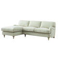 Daphnis Green Striped Linen Blend Sofa, Grande Chaise Sofa Left Hand Facing