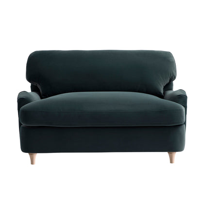 Daphnis Aegean Blue Velvet Sofa Bed, Loveseat
