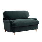 Daphnis Aegean Blue Velvet Sofa Bed, Loveseat