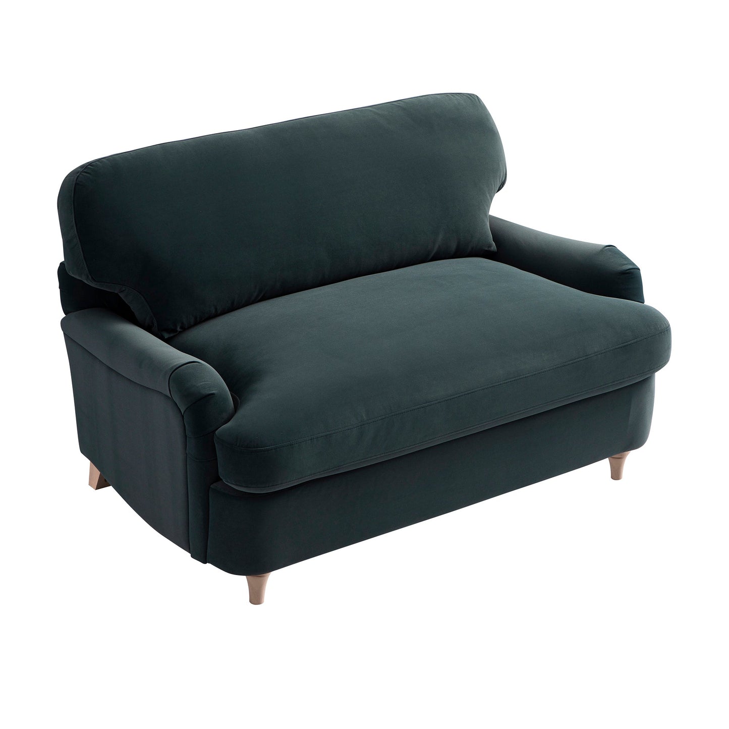 Daphnis Aegean Blue Velvet Sofa Bed, Loveseat