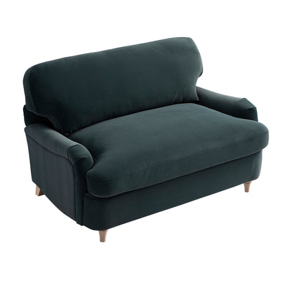 Daphnis Aegean Blue Velvet Sofa Bed, Loveseat
