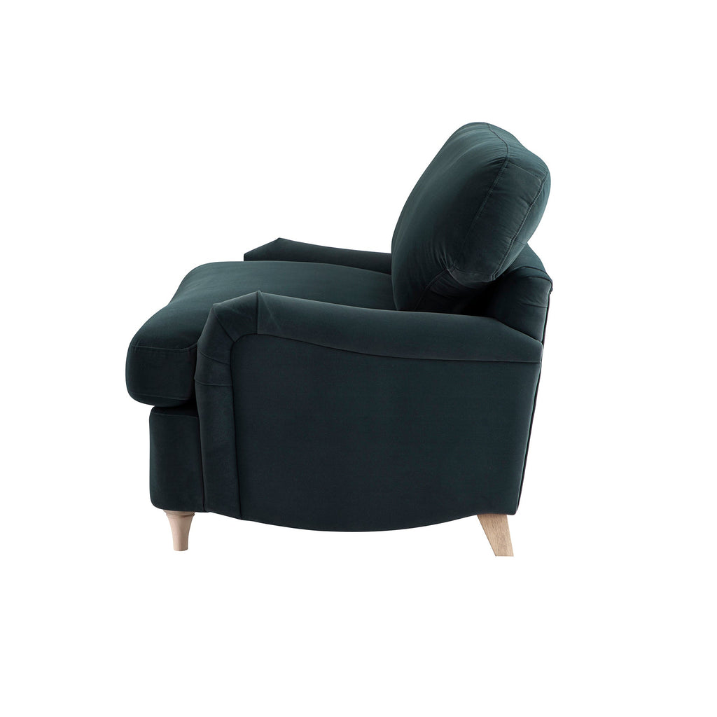 Daphnis Aegean Blue Velvet Sofa Bed, Loveseat