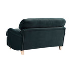 Daphnis Aegean Blue Velvet Sofa Bed, Loveseat