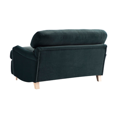 Daphnis Aegean Blue Velvet Sofa Bed, Loveseat