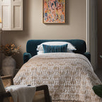 Daphnis Aegean Blue Velvet Sofa Bed, Loveseat