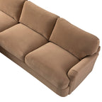 Daphnis Camel Velvet Sofa Bed, Grande Chaise Left Hand Facing