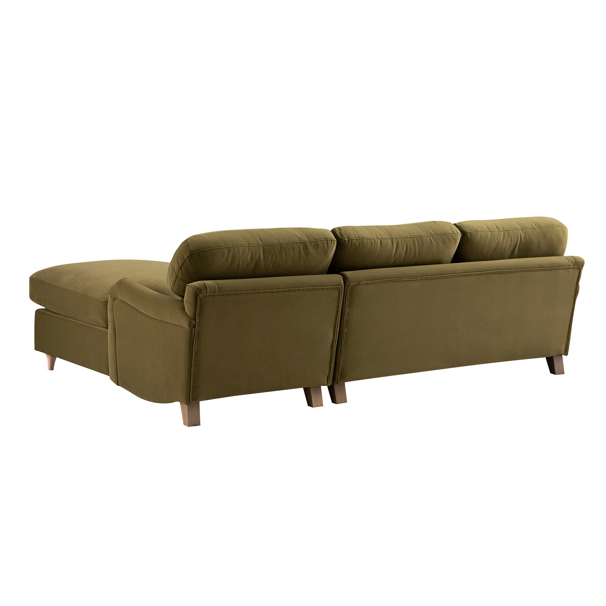 Daphnis Fudge Velvet Sofa Bed, Grande Chaise Right Hand Facing