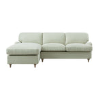 Daphnis Green Striped Linen Blend Sofa Bed, Grande Chaise Left Hand Facing