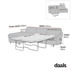 Daphnis Ochre Striped Linen Blend Sofa Bed, Grande Chaise Left Hand Facing