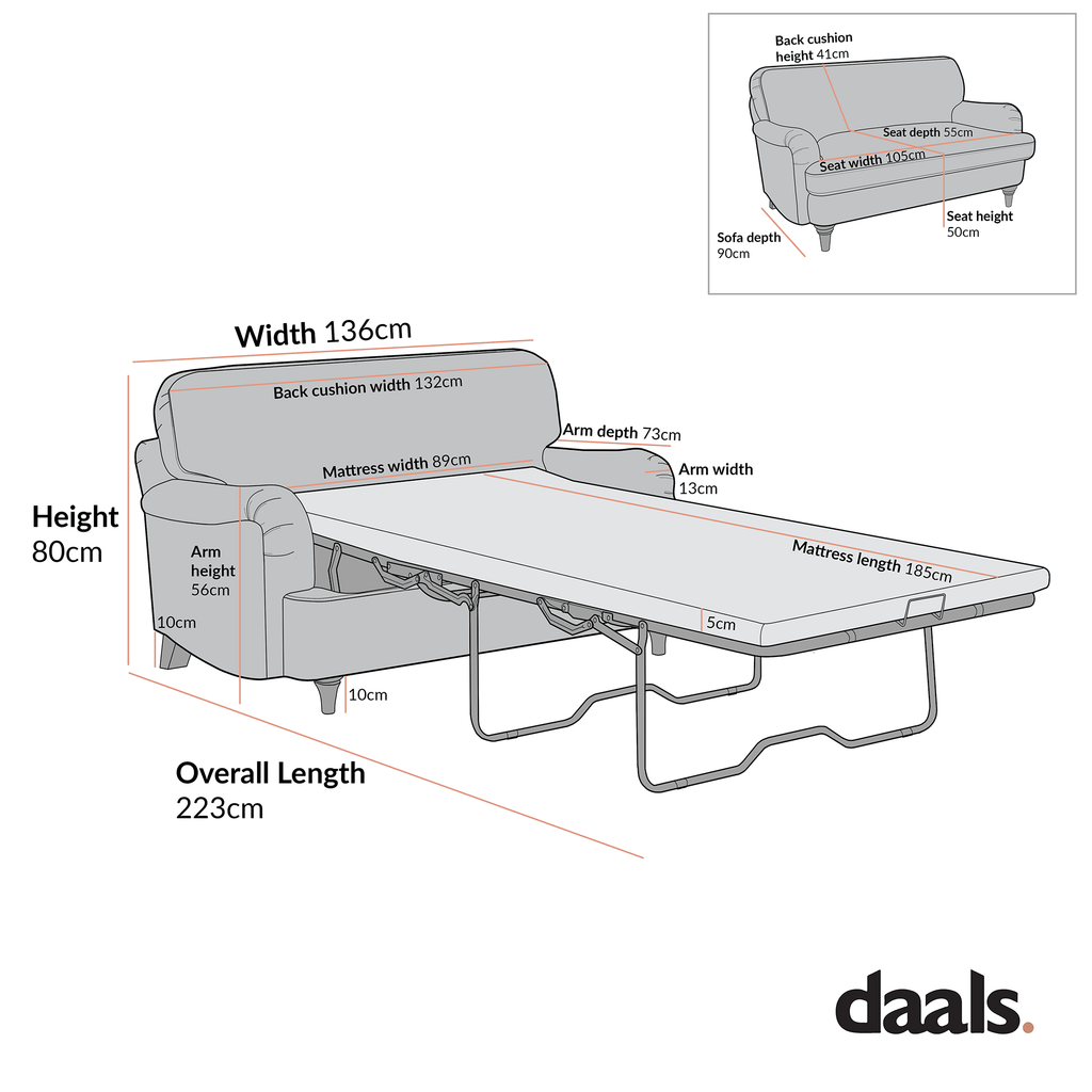 Daphnis Fudge Velvet Sofa Bed, Loveseat