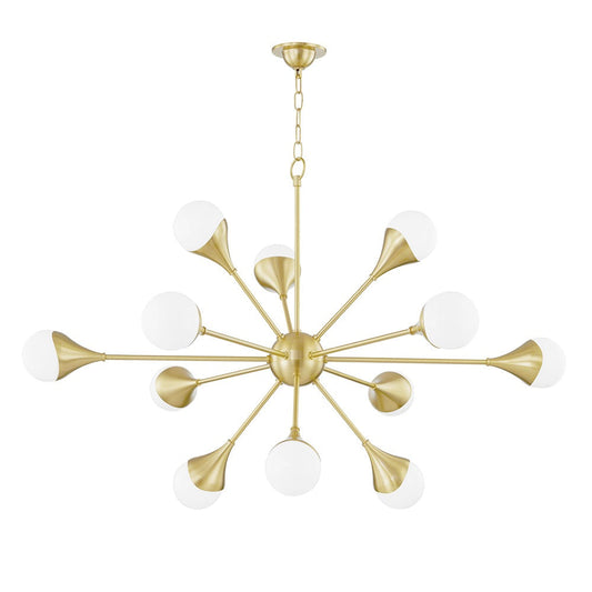 Ariana 12 Light Chandelier - Aged Brass