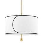 Zara Pendant Light - Aged Brass & White