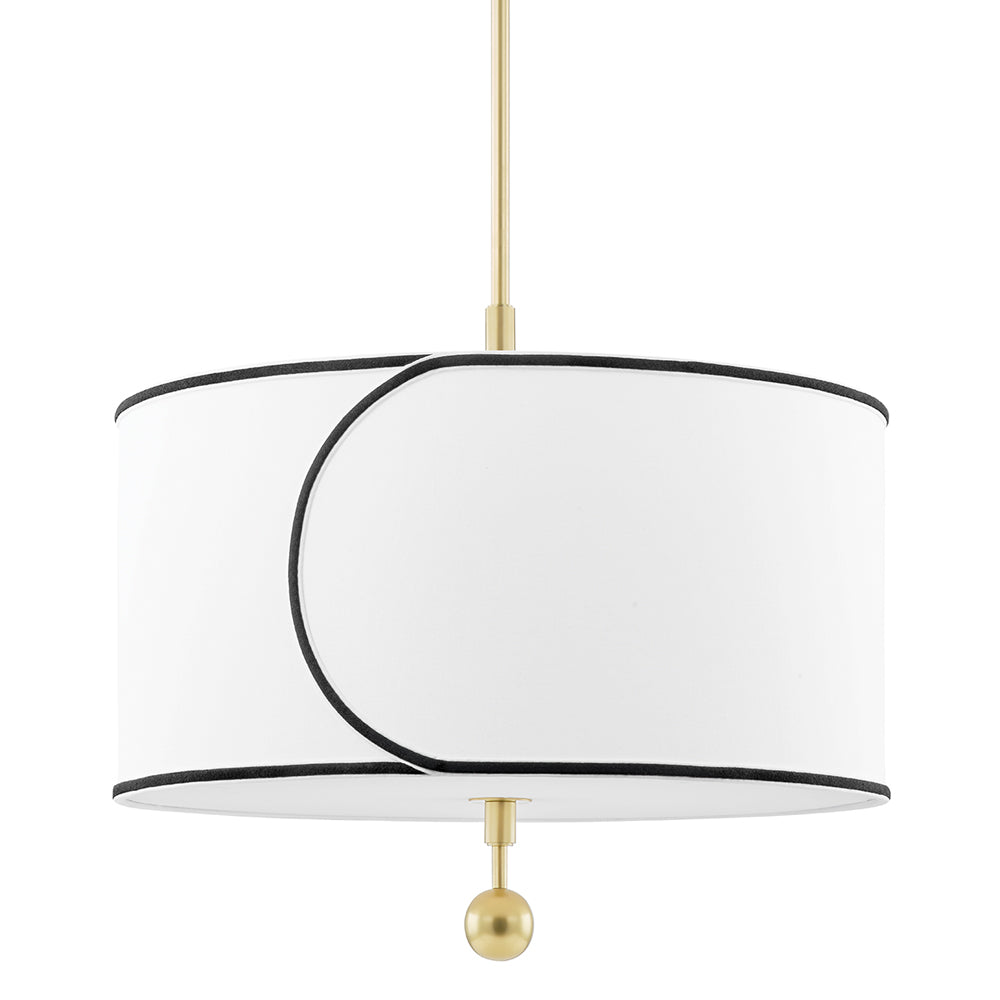 Zara Pendant Light - Aged Brass & White