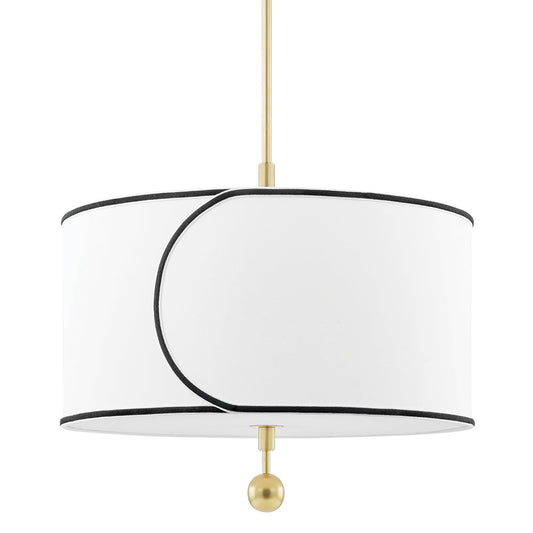 Zara Pendant Light - Aged Brass & White