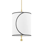 Zara Pendant Light - Aged Brass & White