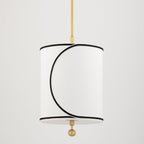Zara Pendant Light - Aged Brass & White