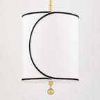 Zara Pendant Light - Aged Brass & White